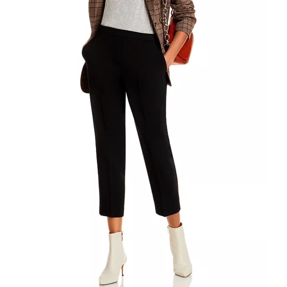 Theory Treeca Crepe Pull-On Cropped Pants Black Size 4
